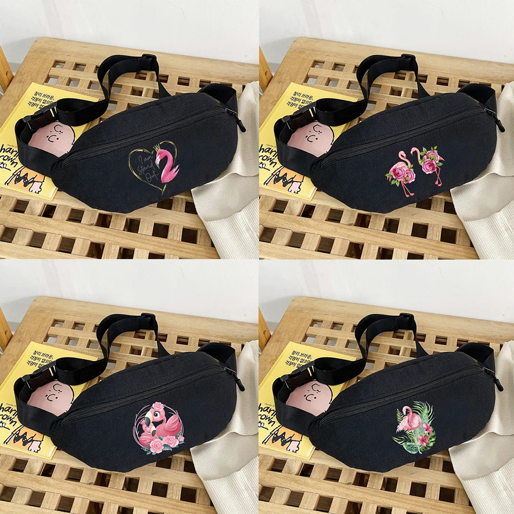 Flamingo Series Waist Belt Bag Travel Packs Crossbody Organizer