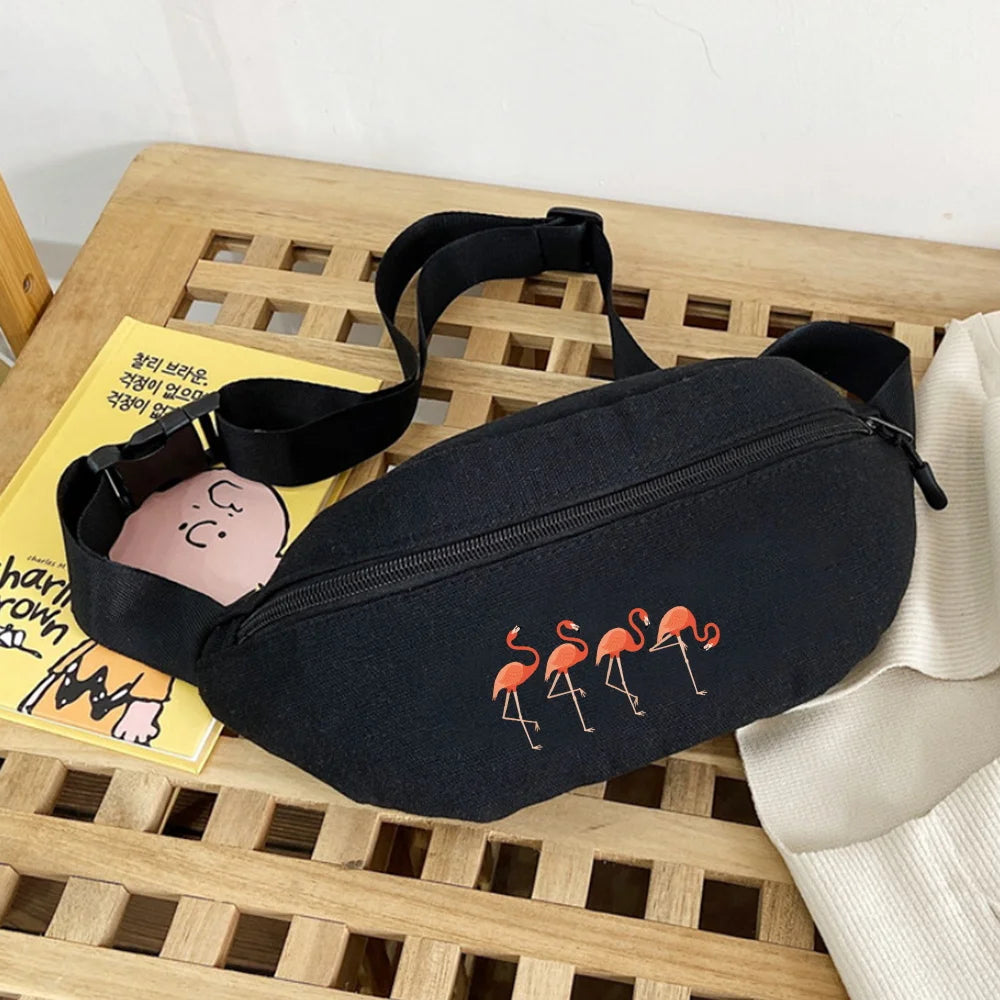 Flamingo Series Waist Belt Bag Travel Packs Crossbody Organizer