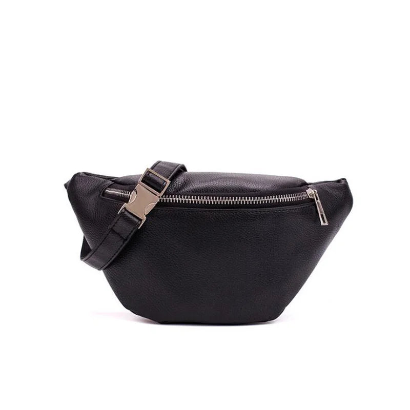 Women Waist Pack PU Leather Fanny Pack Belt Bag Casual Female Chest Bags