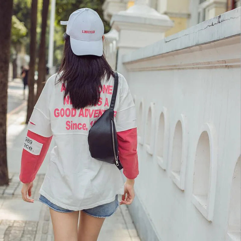 Women Waist Pack PU Leather Fanny Pack Belt Bag Casual Female Chest Bags