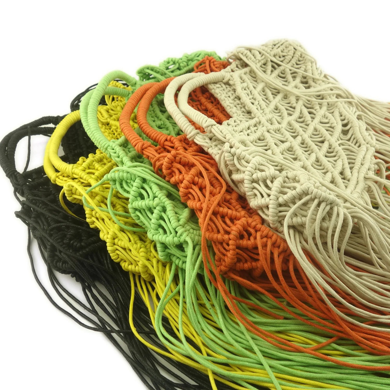 Cotton Rope Woven Bag Tassel Shoulder Ladies Handbag Straw Bag