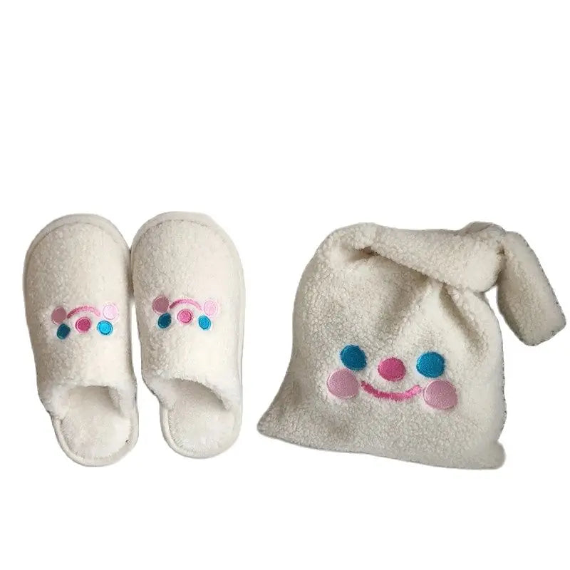 Winter Plush Clown Embroidery Shoulder Bag Women Handbag