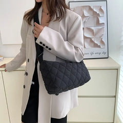 Winter Cotton Padded Shoulder Bags Handbags Tote Underarm Bags