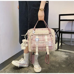 Canvas Mini Small Backpack Badge Girl Backpack Small School Backpacks