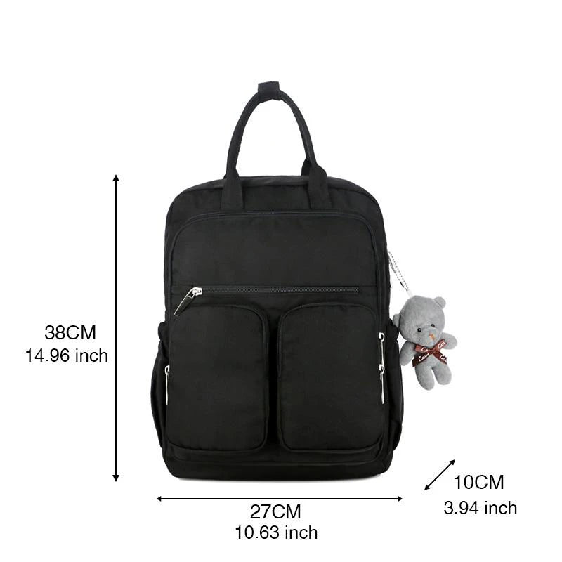 Waterproof Nylon Backpack for Teen Girl School Bag Tote Soft Handle Shoulder Han