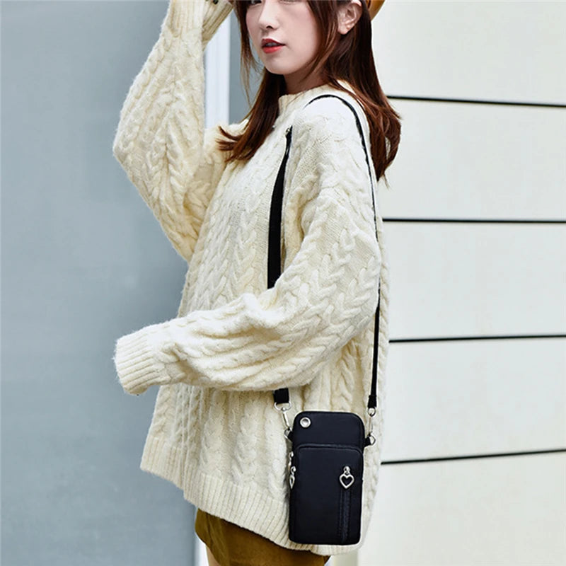 Mini Phone Shoulder Bag Multi-Function Outdoor Earphone Pouch