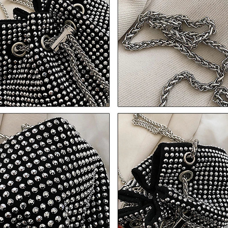 Rhinestone Armpit Chain Handbag Evening Crossbody Clutch