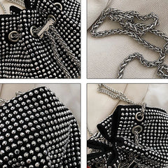 Rhinestone Armpit Chain Handbag Evening Crossbody Clutch