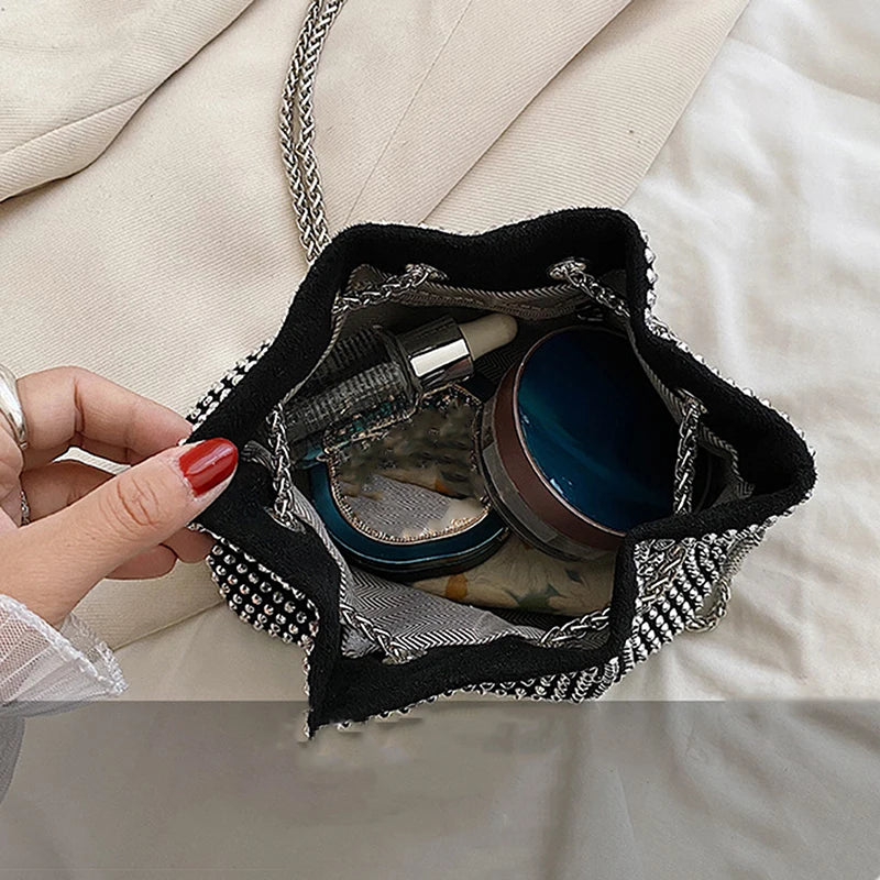 Rhinestone Armpit Chain Handbag Evening Crossbody Clutch