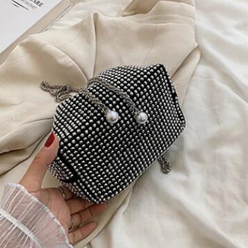 Rhinestone Armpit Chain Handbag Evening Crossbody Clutch