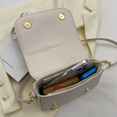 Women Small Flap Messenger Bag PU Leather Shoulder Bags Purple