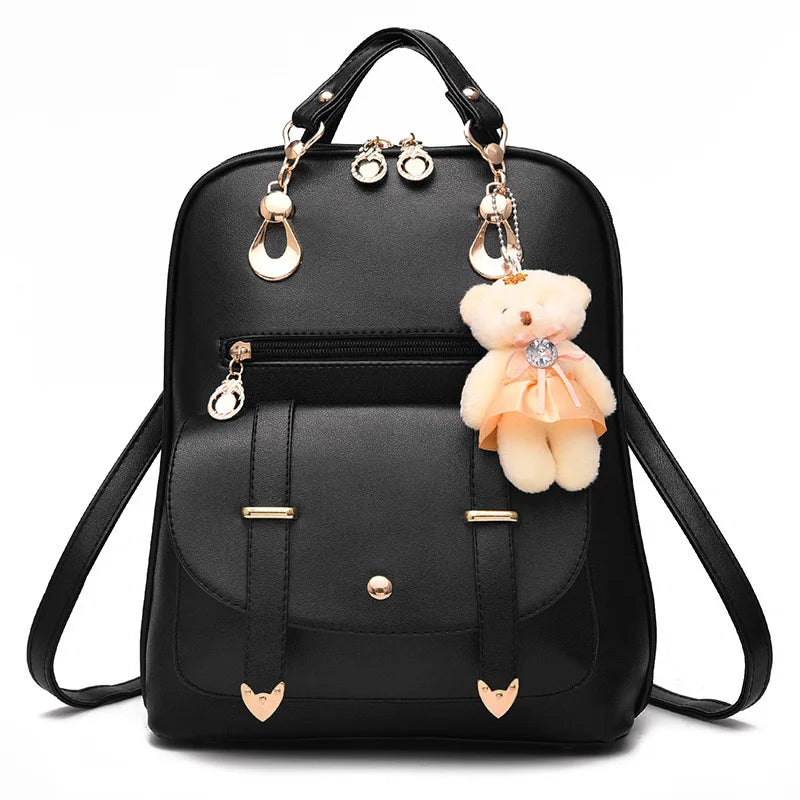 Women Backpack High Youth Leather Backpacks for Teenage Girls Female School Shou