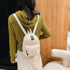 Women Backpack Solid Preppy Style Large Capacity Travel Rucksack