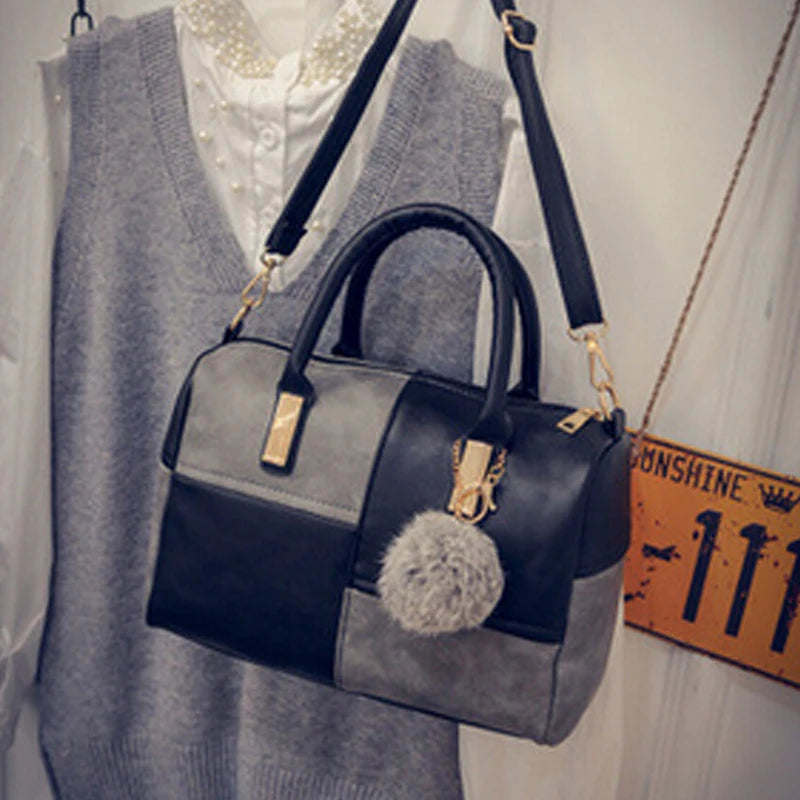 Women Leather Shoulder Bag Boston Handbag