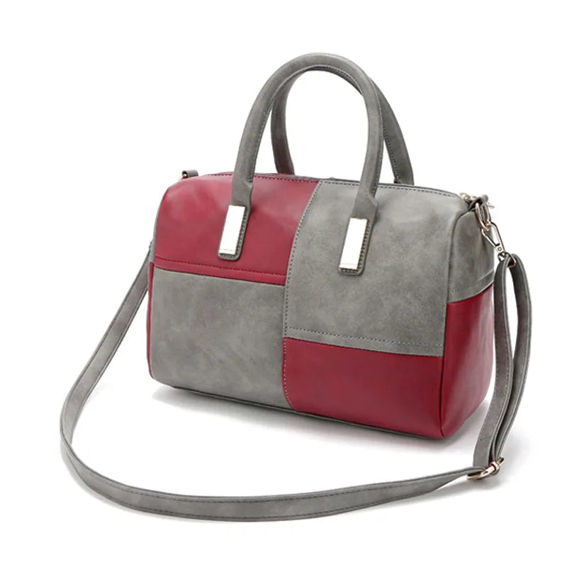 Women Leather Shoulder Bag Boston Handbag