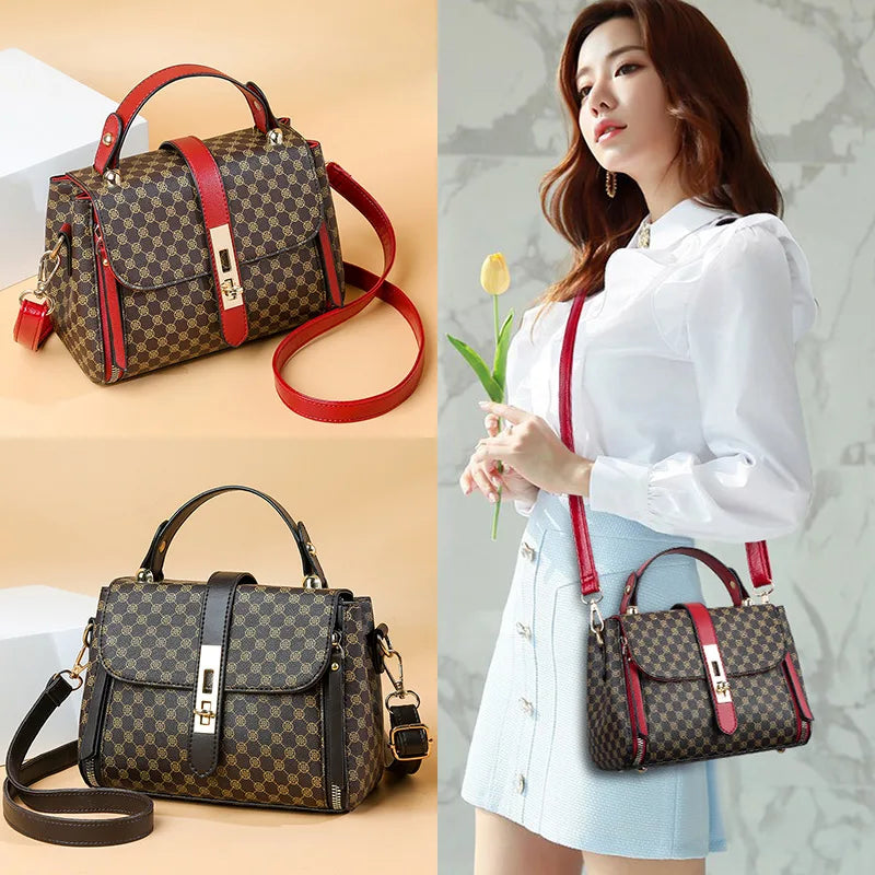 Women Leather Handbag PU Shoulder Bag Small Flap Crossbody Messenger Bag