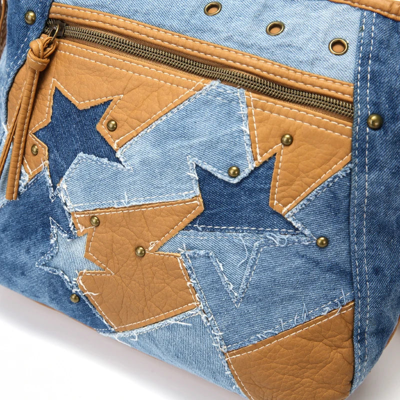Women Shoulder Bag Star Patchwork Crossbody Purse
