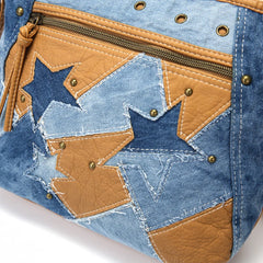 Women Shoulder Bag Star Patchwork Crossbody Purse