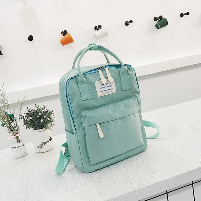 Women Canvas Backpacks Portable Shoulder Bag Waterproof School Bags