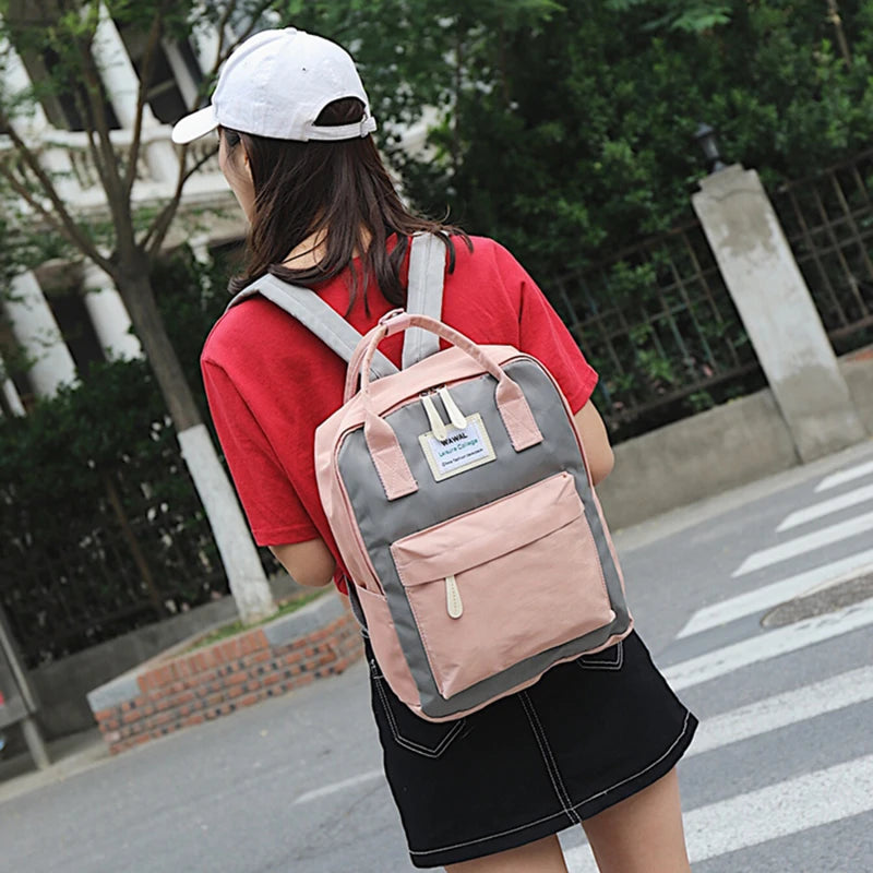 Women Canvas Backpacks Portable Shoulder Bag Waterproof School Bags