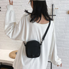 Women Canvas Shoulder Handbag Small Messenger Purse Solid Zipper Student