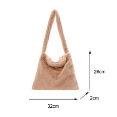Women Casual Plush Cherry Pattern Small Shoulder Bag