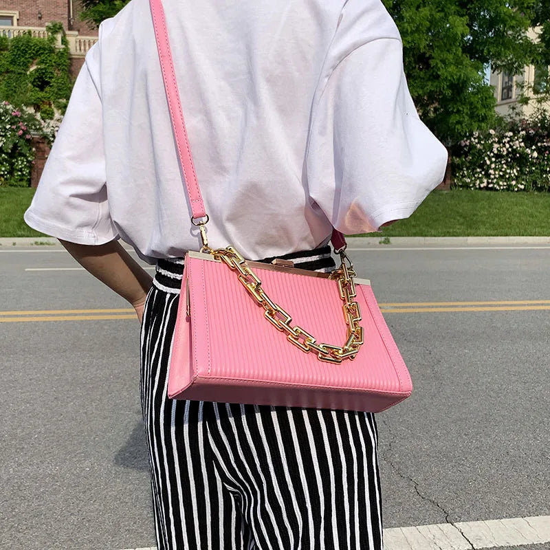 Women Cloud Armpit Bags Green Shoulder Bags Ladies Thick Chain Messenger Bags