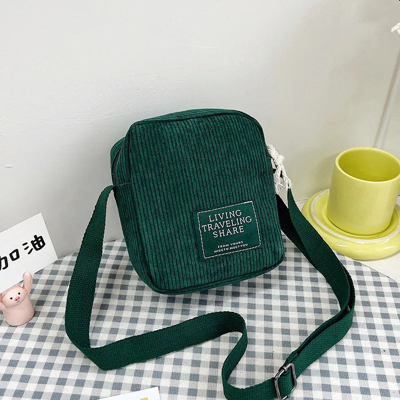 Women Corduroy Crossbody Messenger Bag for Women