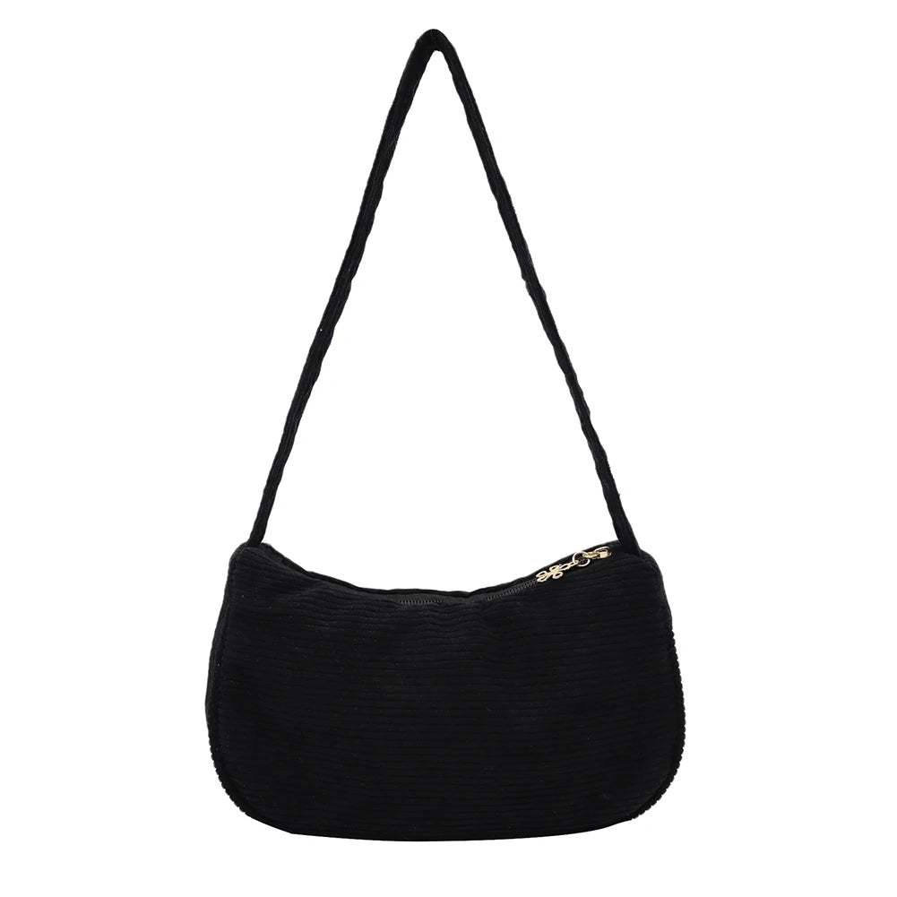 Corduroy Underarm Bag Women Casual Shopper Clutch Shoulder Bolsa