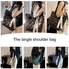Soft Cotton Tote Bag with Zipper and Ribbon Handle