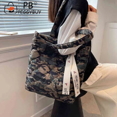 Soft Cotton Tote Bag with Zipper and Ribbon Handle
