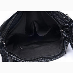 Women Crossbody Bag Soft Washed PU Leather Shoulder Bag Patchwork Messenger Bag