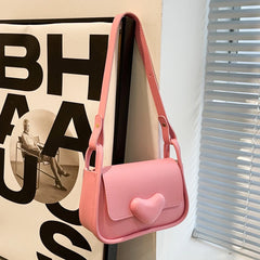 Women Crossbody Bag Love Clasp Shoulder Bag Casual Flap Messenger Handbag