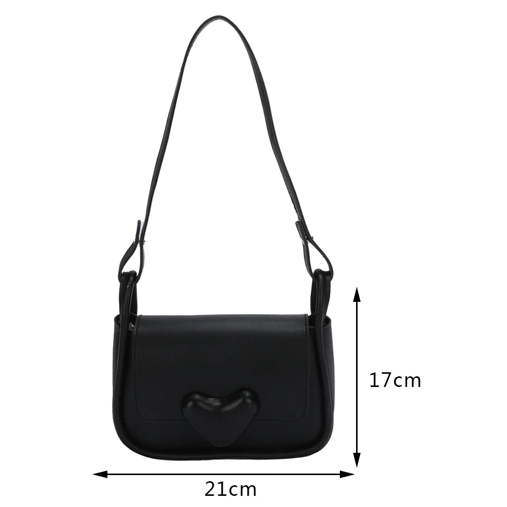 Women Crossbody Bag Love Clasp Shoulder Bag Casual Flap Messenger Handbag