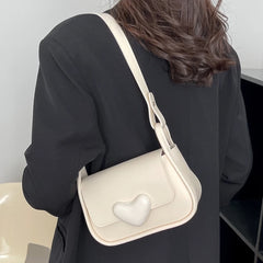 Women Crossbody Bag Love Clasp Shoulder Bag Casual Flap Messenger Handbag