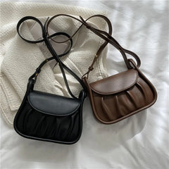 Solid Crossbody Bag for Women - Shoulder Handbag Purse Messenger Bags