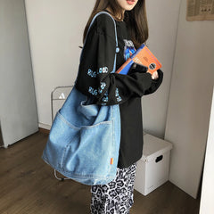 Women Denim Crossbody Bags Large Capacity Shoulder Shopper Bag