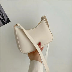 Retro Solid PU Leather Crossbody Handbag Small Square Bag