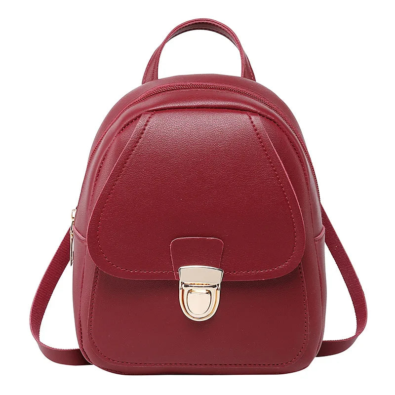 Women Mini Backpack Leather Shoulder School Rucksack Ladies Travel Bag
