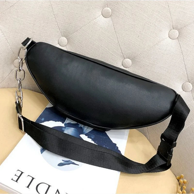 Women Faux Leather Waist Bag Cell Phone Belt Bag Fanny Pack Bum Bag