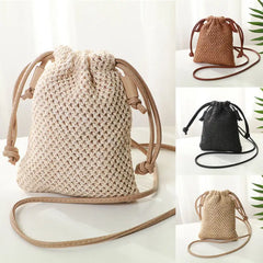 Women Straw Handbag Rattan Woven Beach Shoulder Bags
