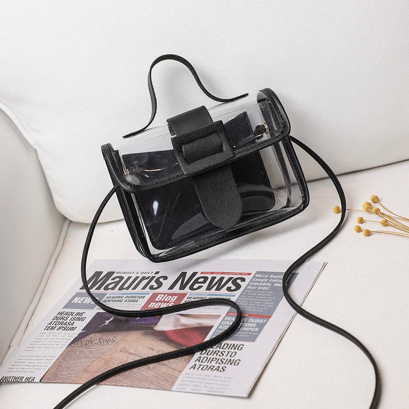 Women Handbag Transparent Small Bag Big Buckle Crossbody Shoulder Handbag