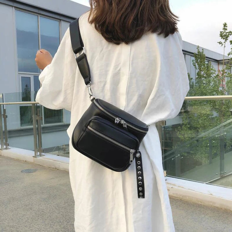Retro Rivets PU Leather Crossbody Shoulder Bag Ladies Messenger Bags