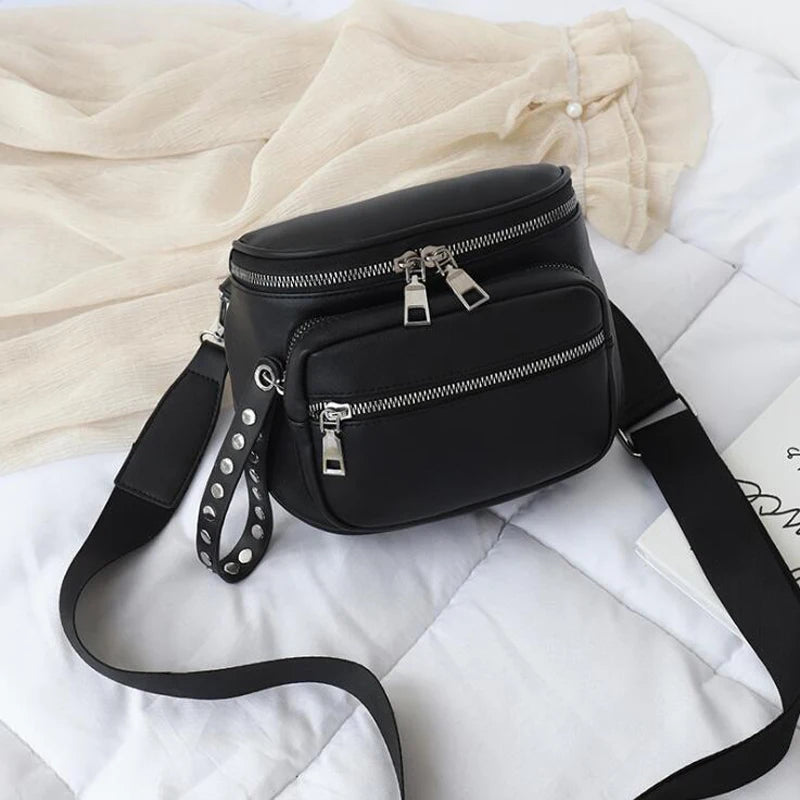Retro Rivets PU Leather Crossbody Shoulder Bag Ladies Messenger Bag
