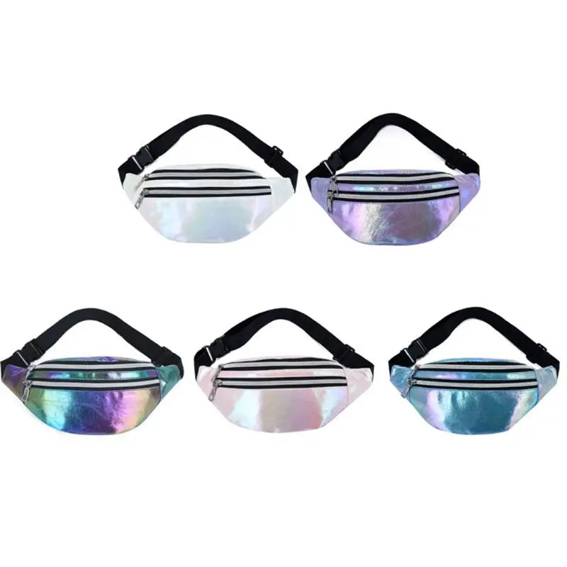 Women Holographic Waist Fanny Pack Belt Bag Pouch Travel