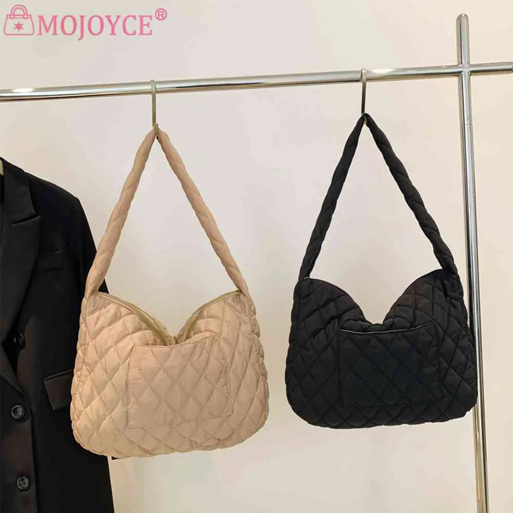 Women's Cotton-padded Quilted Handbag Tote - Winter Style