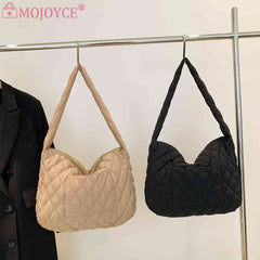 Women's Cotton-padded Quilted Handbag Tote - Winter Style