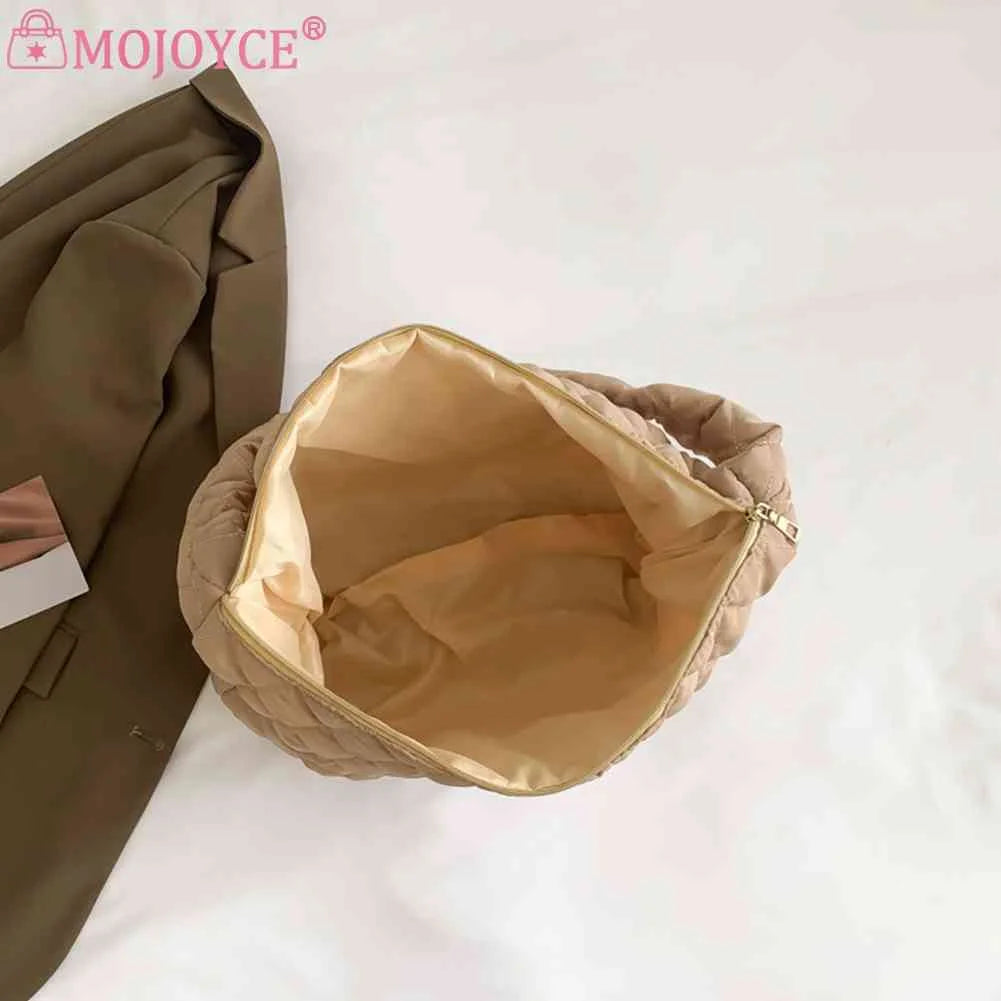 Women's Cotton-padded Quilted Handbag Tote - Winter Style