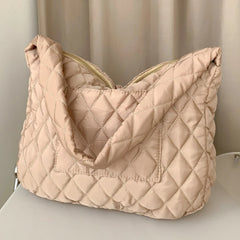 Women's Cotton-padded Quilted Handbag Tote - Winter Style