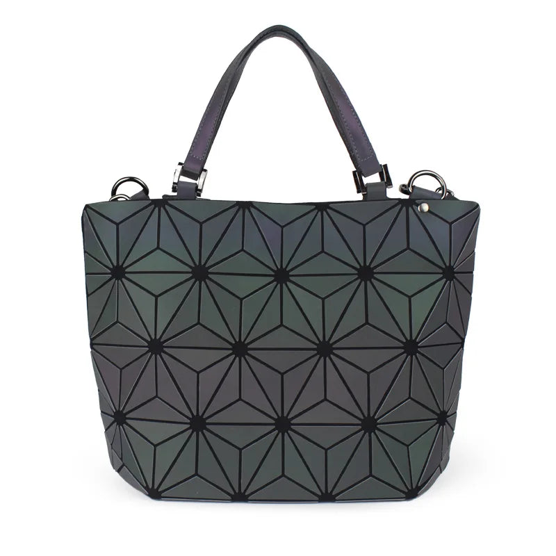 Geometric Luminous Shoulder Bag Fold Handbags Bucket Bag